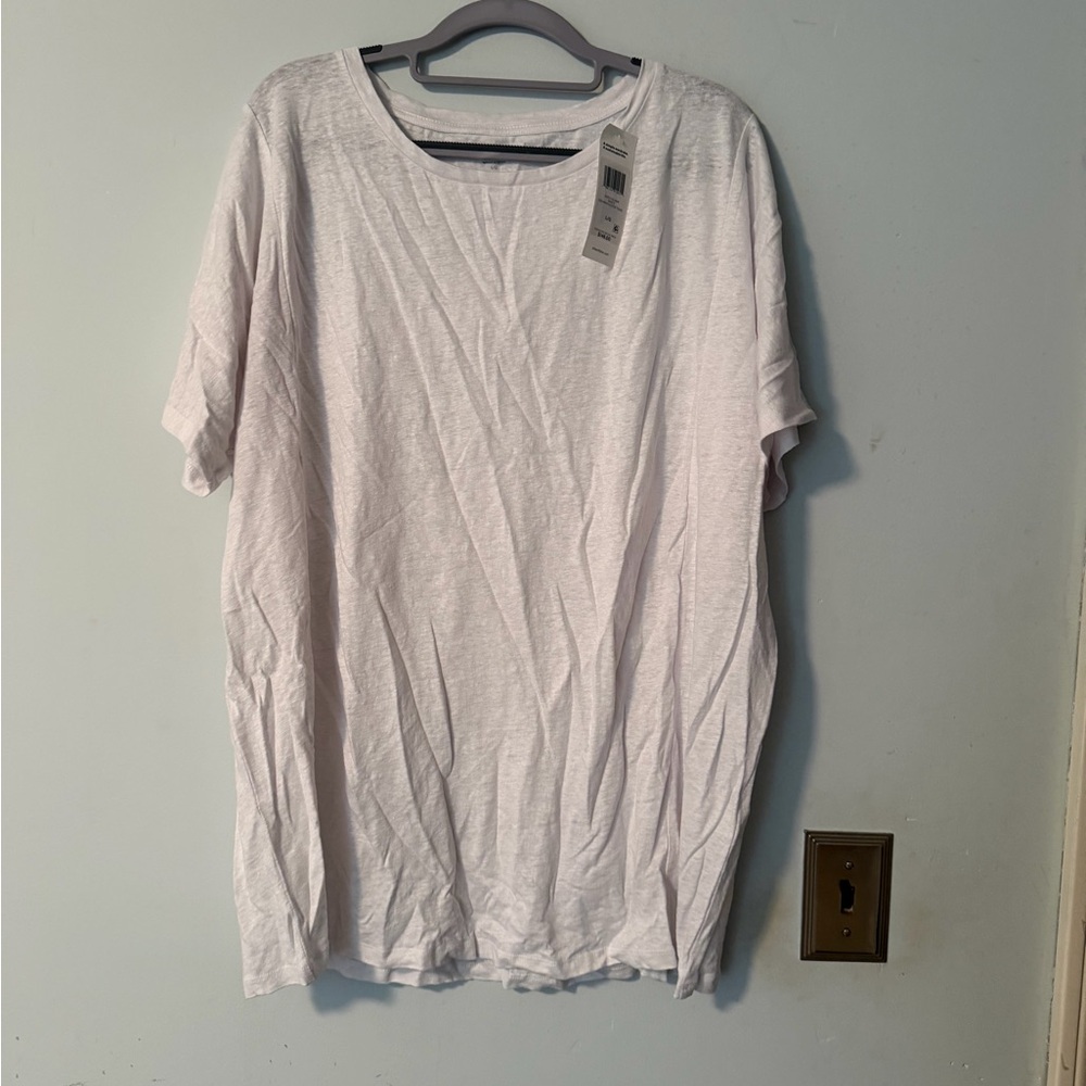 Eileen Fisher White Dolman Sleeve Tunic Linen Organic Cotton  NWT LARGE